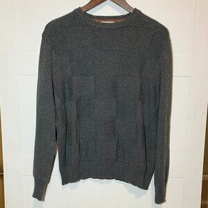 Dockers Mens Large Gray Subtle Checkered‎ Sweater 100% Cotton | Retro | Preppy